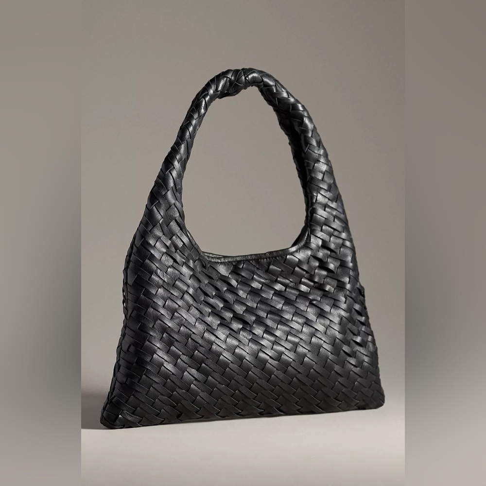 Walter Baker Black Woven Hobo Shoulder Bag